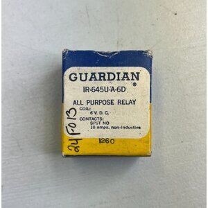 Guardian IR-645U-A-6D All Purpose Relay 6 V DC 10 Amps Non Inductive NOS in Box
